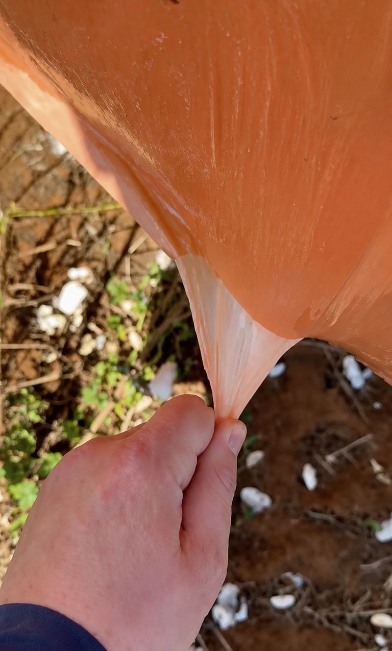 Detalhe do filme da lona de enfardamento
